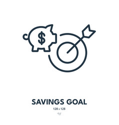 Savings Goal Icon Piggy Bank Wealth Target