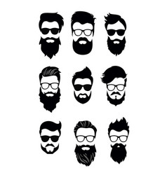 Set Of Bearded Men