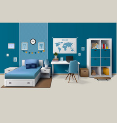 Teen Boy Room Interior Realistic Image