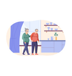 Elderly Retirement Couple Standing In Living Room