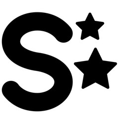 Letter S Alphabet With Star Icon