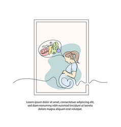 One Line Pregnant Women Health Nutrition Poster