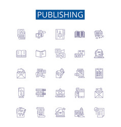 Publishing Line Icons Signs Set Design Collection