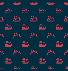 Red Line Experimental Mouse Icon Isolated Seamless