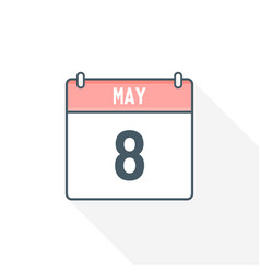 8th May Calendar Icon May 8 Calendar Date Month