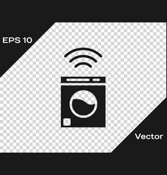 Black Smart Washer System Icon Isolated