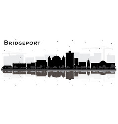 Bridgeport Connecticut City Skyline With Black