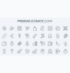 Ecommerce Thin Line Icons Set Online Business