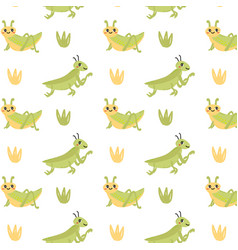 Grasshopper Baby Animal Seamless Pattern