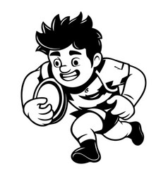 Rugby Player With Ball On White Background