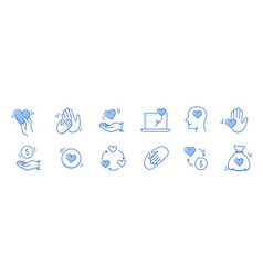 Charity Hand Trust Community Doodle Line Icon