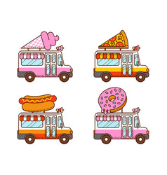 Pizza Ice Cream Van Hot Dog Donut Food Truck