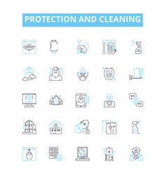 Protection And Cleaning Line Icons Set