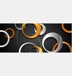 Golden And Silver Glossy Circles Abstract