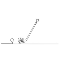 Golf Club One Line Drawing Continuous Hand Drawn