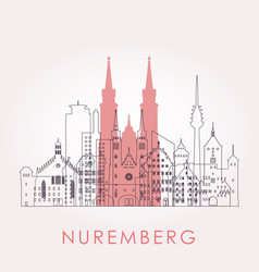 Outline Nuremberg Skyline With Landmarks