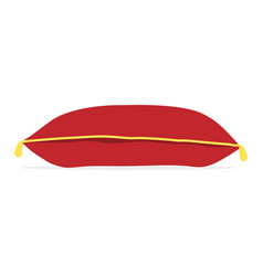 Red Satin Pillow With Gold Tassels Pillow