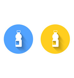 White Bottle Of Water Icon Isolated With Long