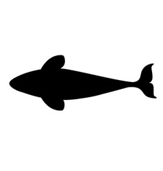 Black Silhouette Killer Whaleorcinus Orca Cartoon