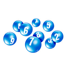 Blue Lottery Bingo Ball Number From 1 To 9