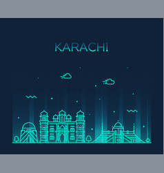 Karachi Skyline Pakistan Linear Style City