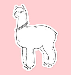 Vintage Lama Black And White Clipart