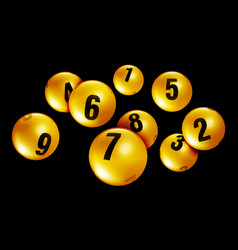 Golden Lottery Bingo Ball Number From 1 To 9