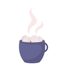 Hot Cocoa With Marshmallows Semi Flat Color Object