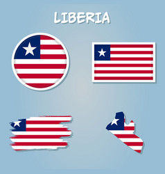 Map Of Liberia With An Official Flag