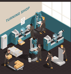 Metalworking People Isometric Composition