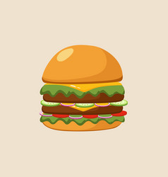 Hamburger Icon On White Background Fast Food Icon