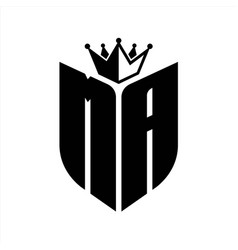 Na Letter Monogram With Shield Shape Crown