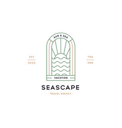 Sea Sun Travel Seascape Label