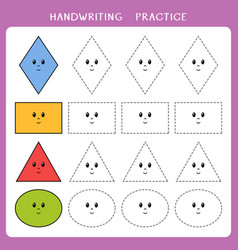 Handwriting practice sheet Royalty Free Vector Image