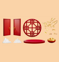 3d Asian Style Element Set