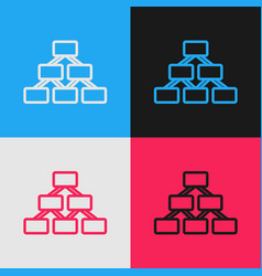 Pop Art Line Business Hierarchy Organogram Chart