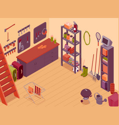 Storeroom Interior Isometric Background