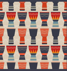 African Djembe Drums Seamless Pattern African