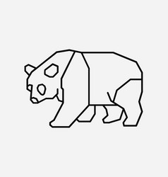 Panda Line Icon Wild Animal Geometry Wildlife Bear