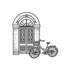 Bicycle Near Door House Sketch