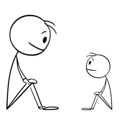 Big And Small Cartoon Stick Figure