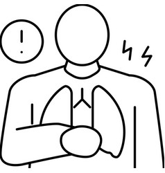 Chest Pain Symptom Mesothelioma Line Icon