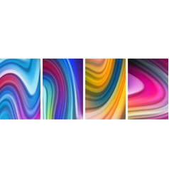 Liquid Color Waves Poster Set For Wallpaper