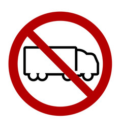 No Lorry Trucks Symbol Prohibition Sign Flat