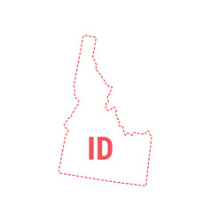 Idaho Us State Map Outline Dotted Border