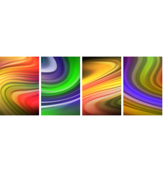 Liquid Color Waves Poster Set For Wallpaper