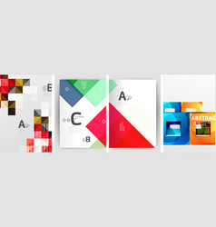 Set Of Square Geometric Poster Backgrounds