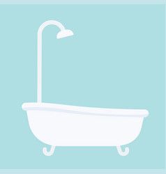 Bath Tub In Flat Style