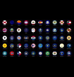 Usa American States All Flags In Alphabetical