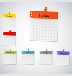 Diary Weekly Calendar On Squared Paper Template